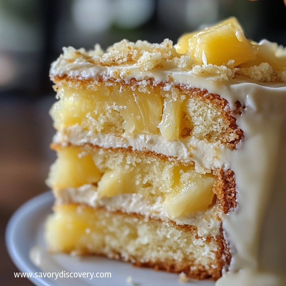 White Chocolate Cake with Pineapple Filling