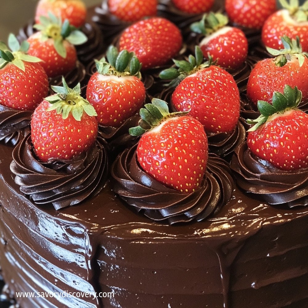 Chocolate Cake with Strawberry Filling