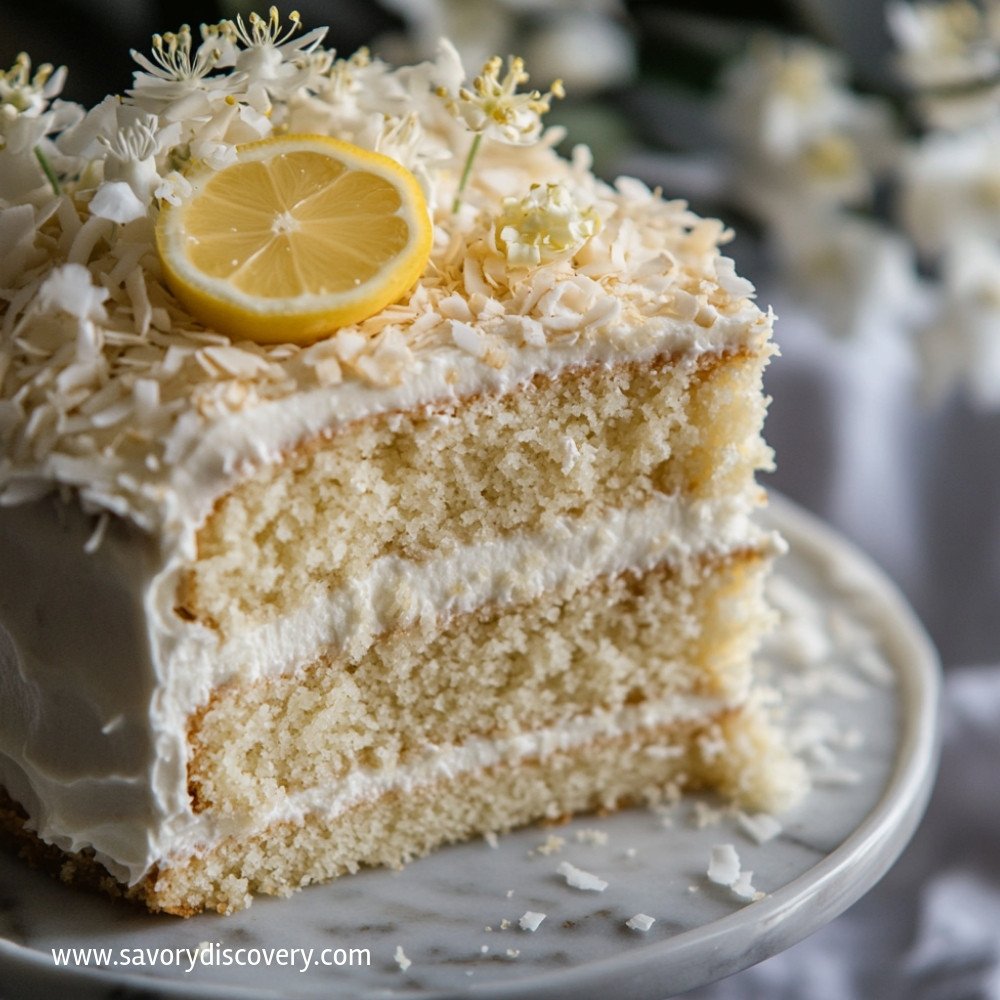 Earl Grey Lemon Coconut Cake