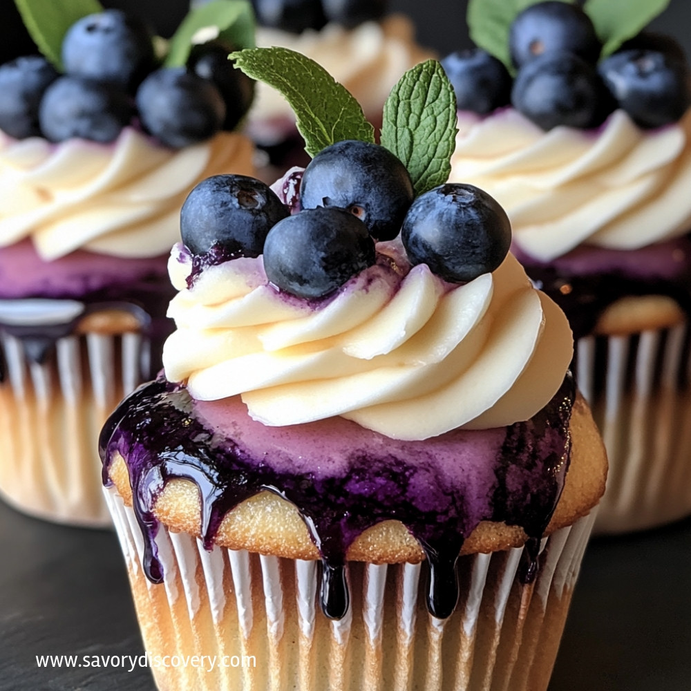 Luxurious Blueberry Cheesecake Cupcakes