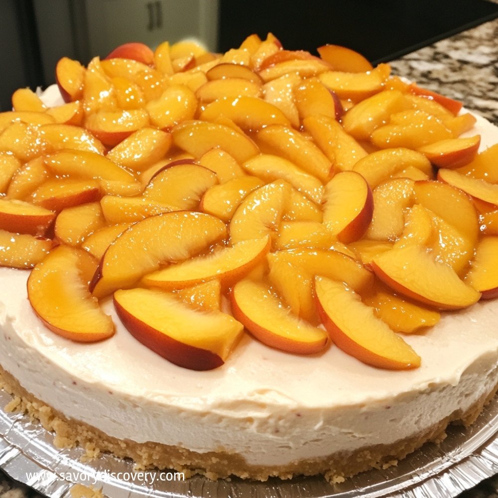 No-Bake Peach Cheesecake