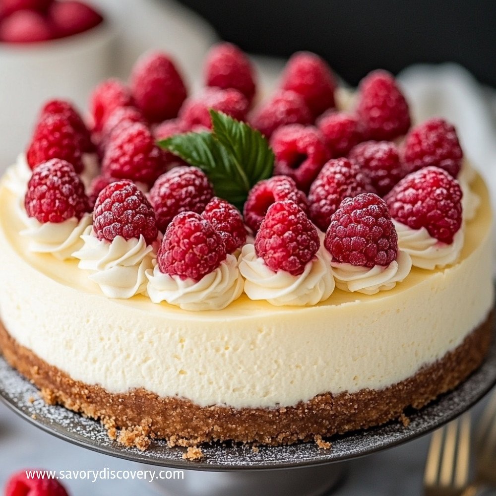 Raspberry White Chocolate Cheesecake
