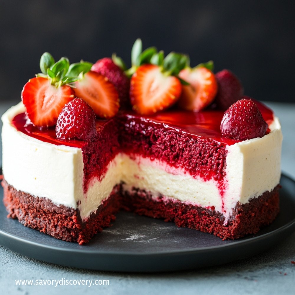 Red Velvet Strawberry Cheesecake