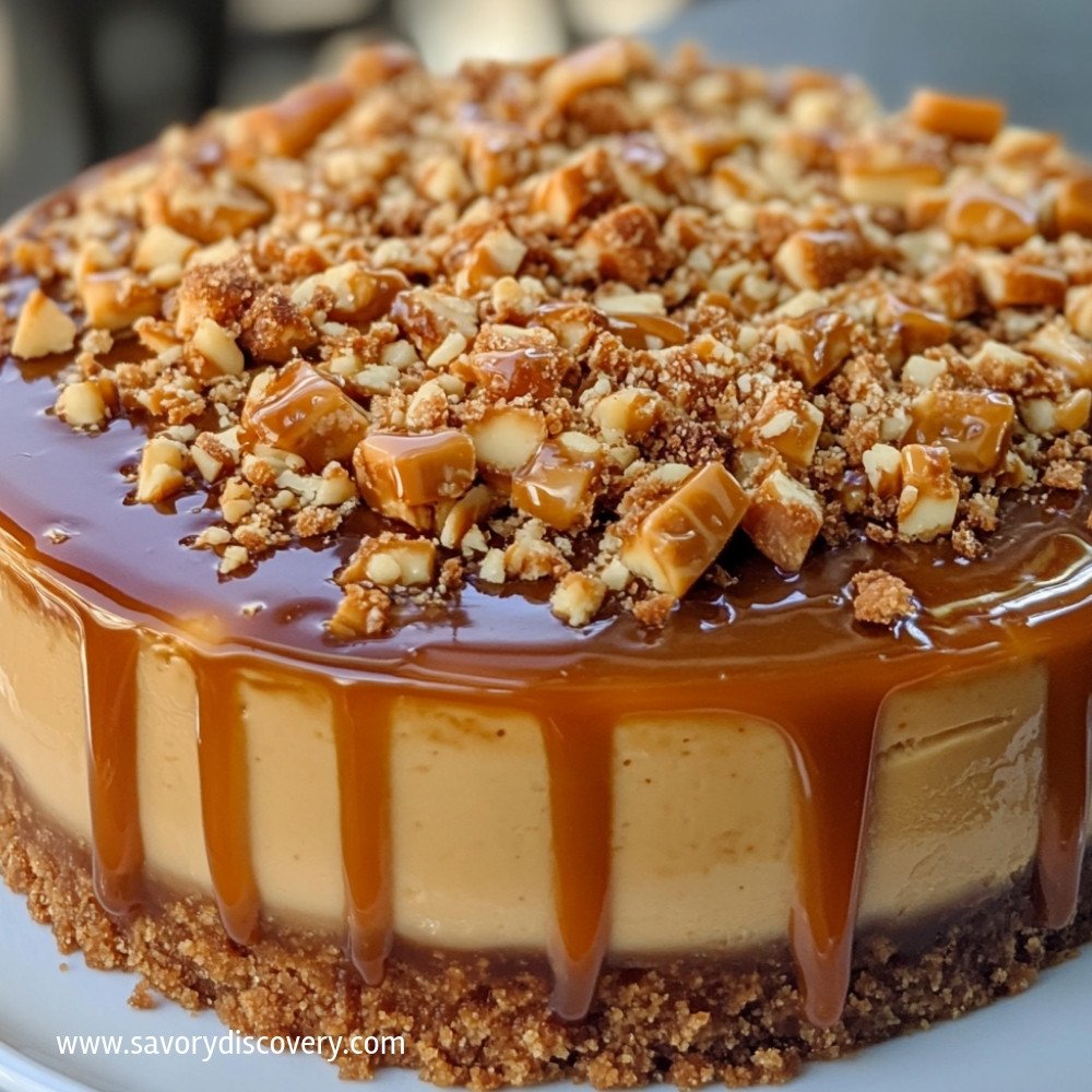 Toffee Caramel No-Bake Cheesecake