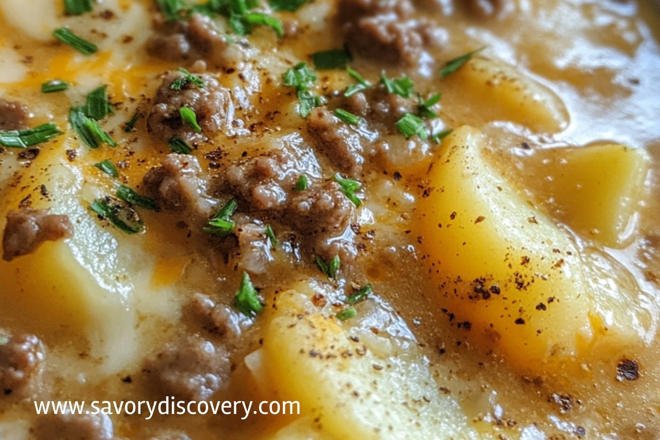 Cheesy Hamburger Potato Soup
