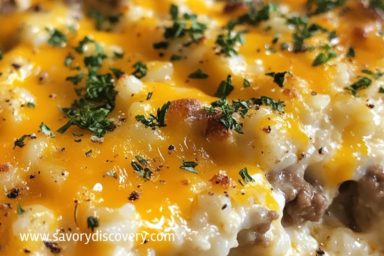 Cheesy Ranch Ground Beef and Rice Casserole