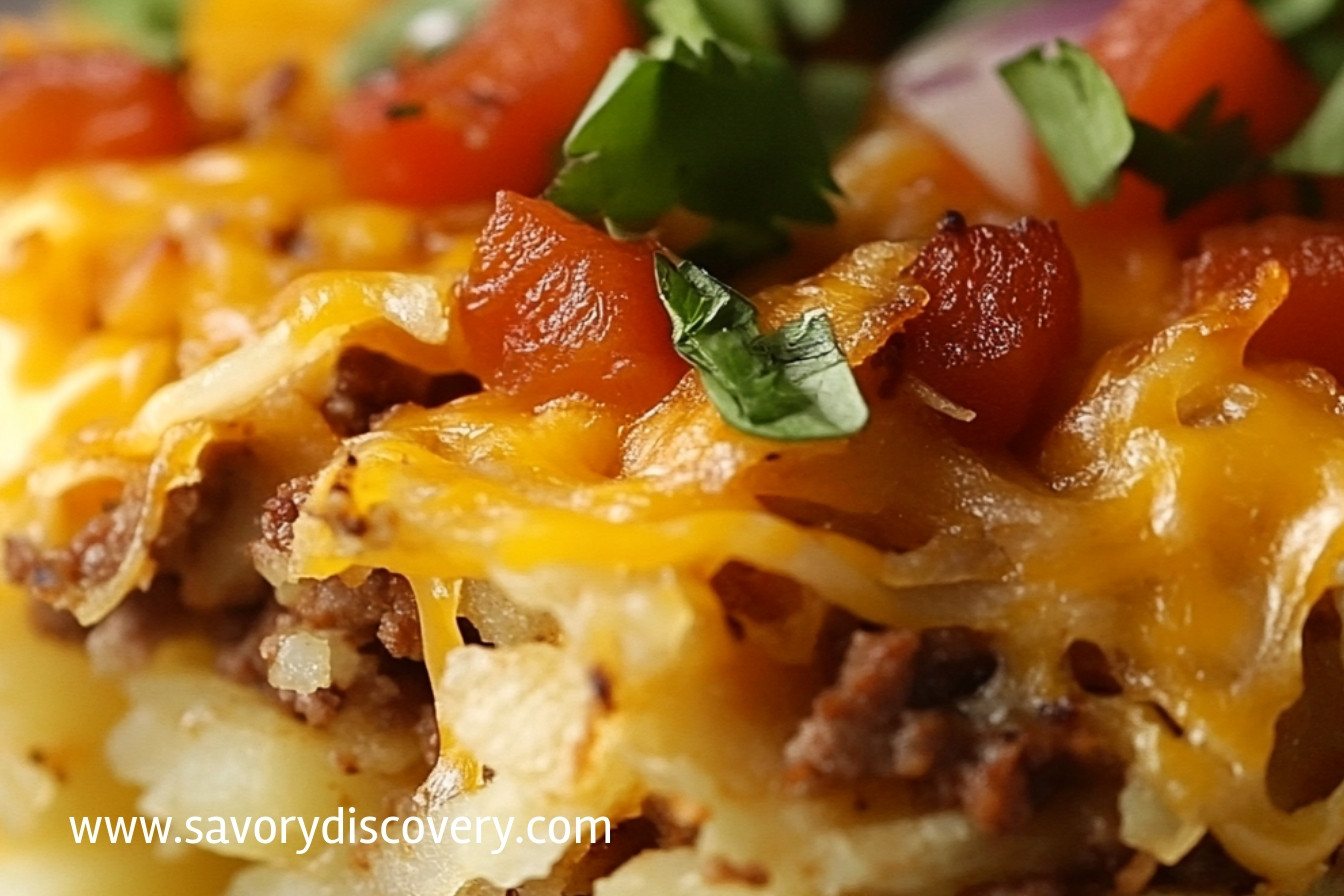 Cheesy Taco Hashbrown Casserole