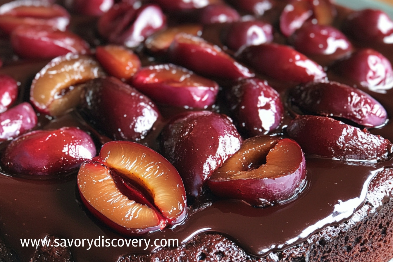 Chocolate Cake with Plums