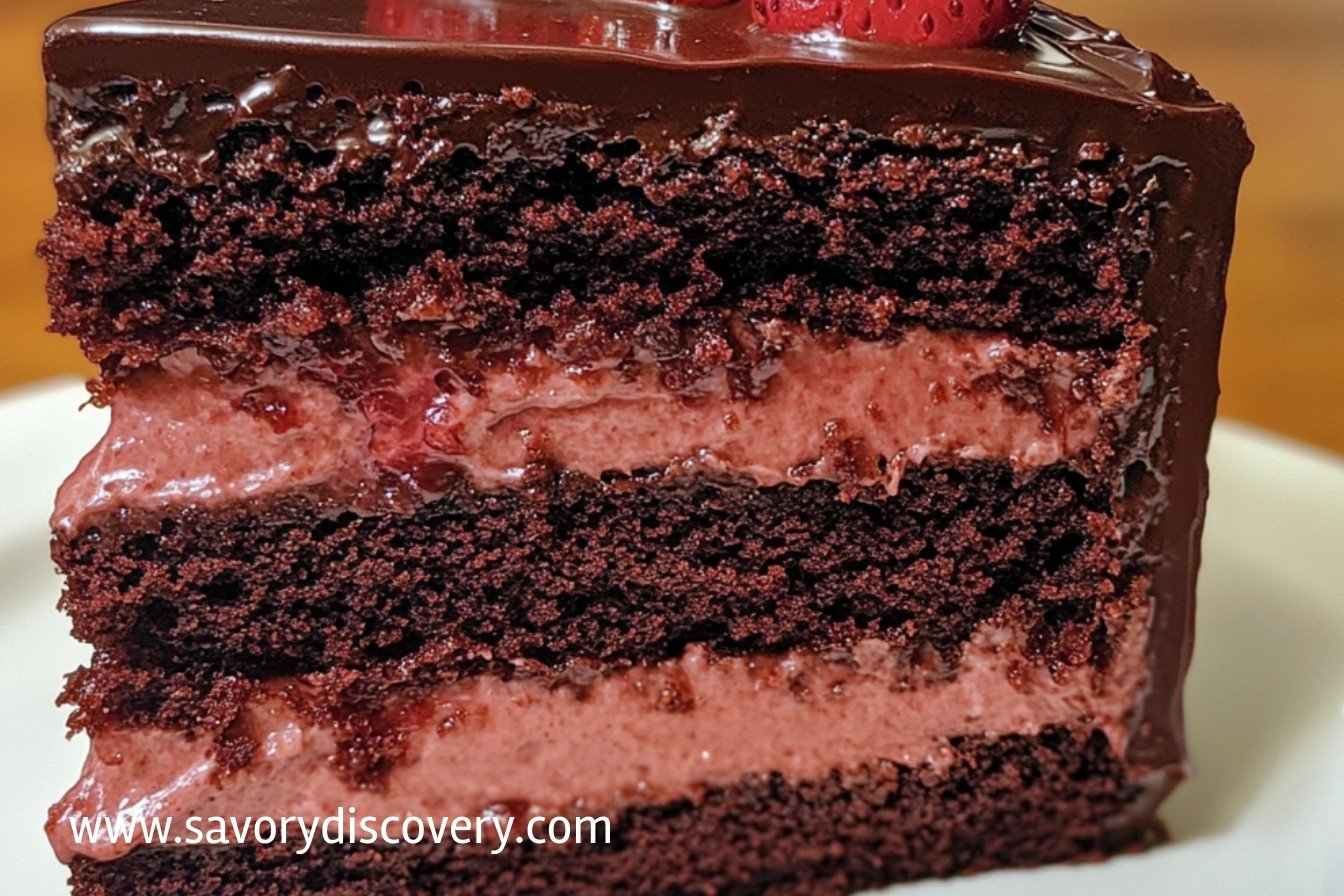 Chocolate Cake with Strawberry Filling