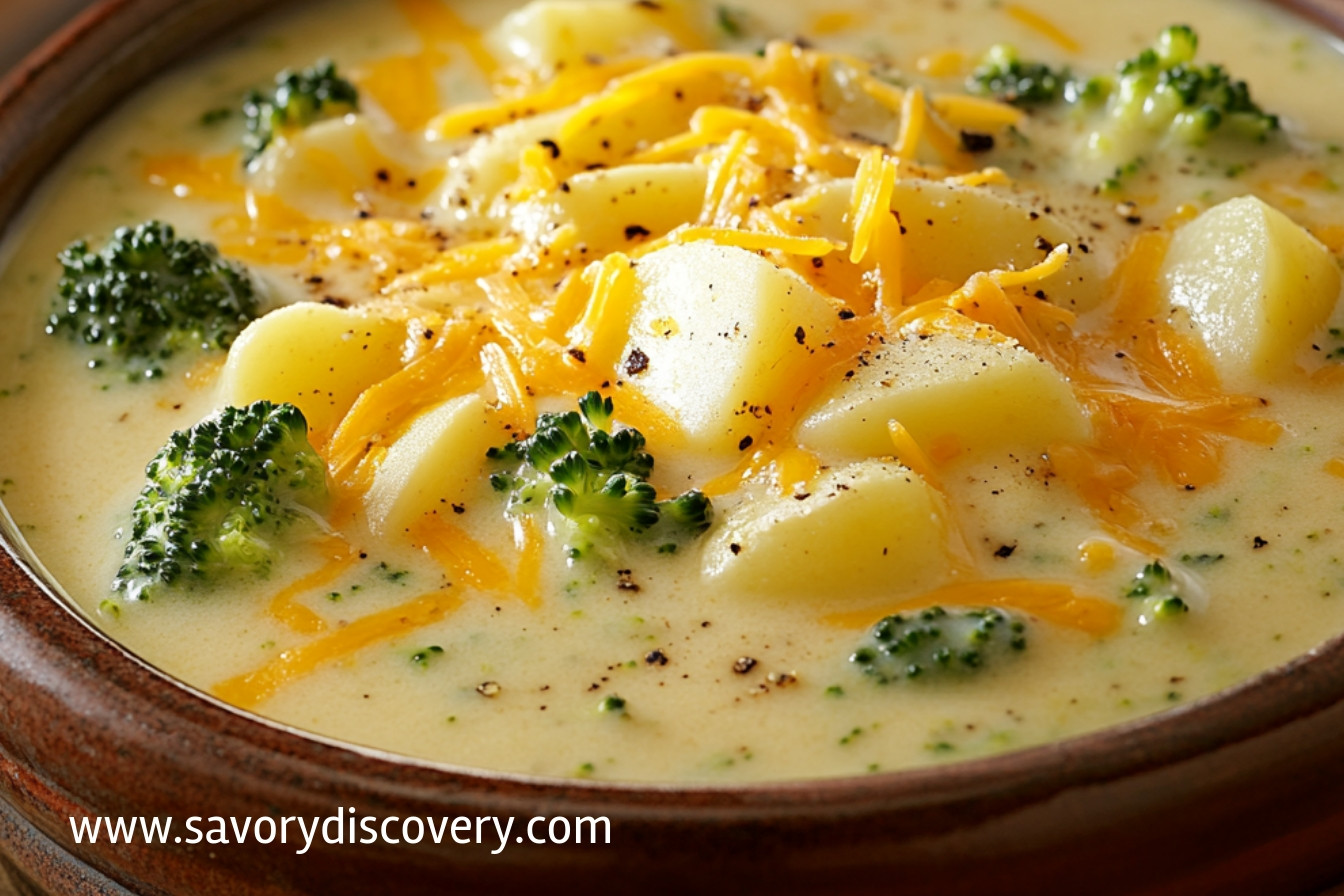 Crockpot Potato Broccoli Cheddar Soup