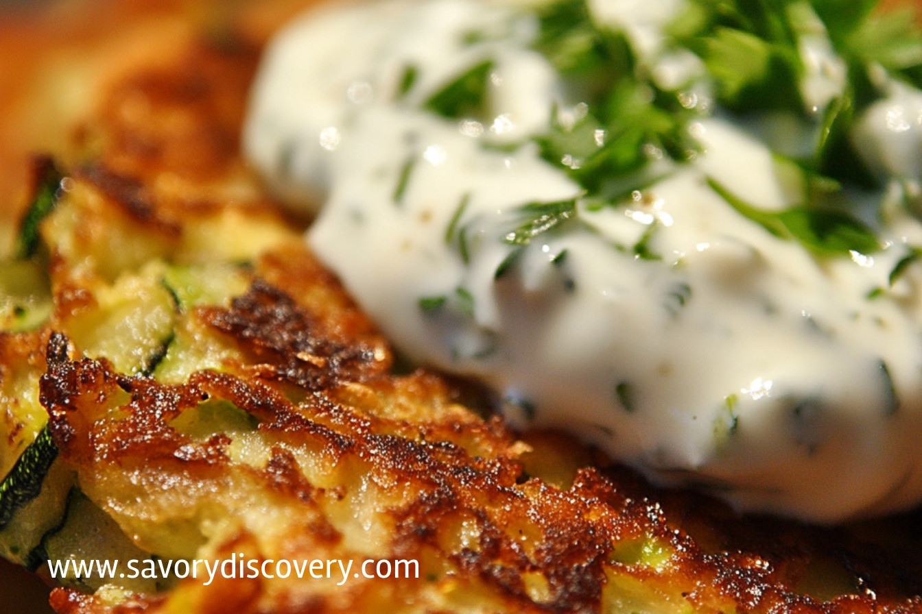 Greek Zucchini Fritters with Garlic Yogurt