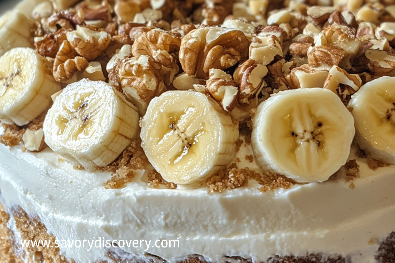 Heavenly Banana Walnut Cream Cake