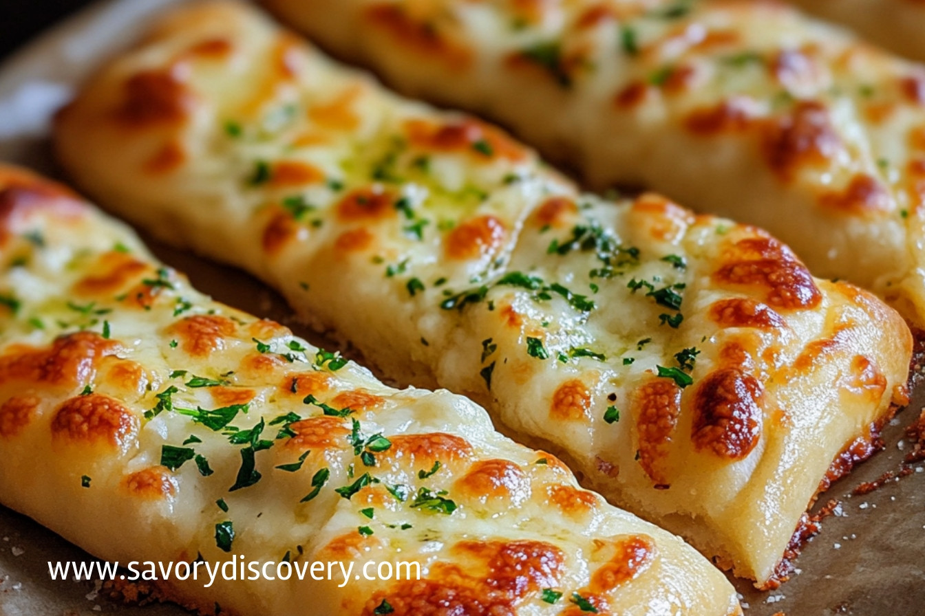 Homemade Cheesy Garlic Breadsticks