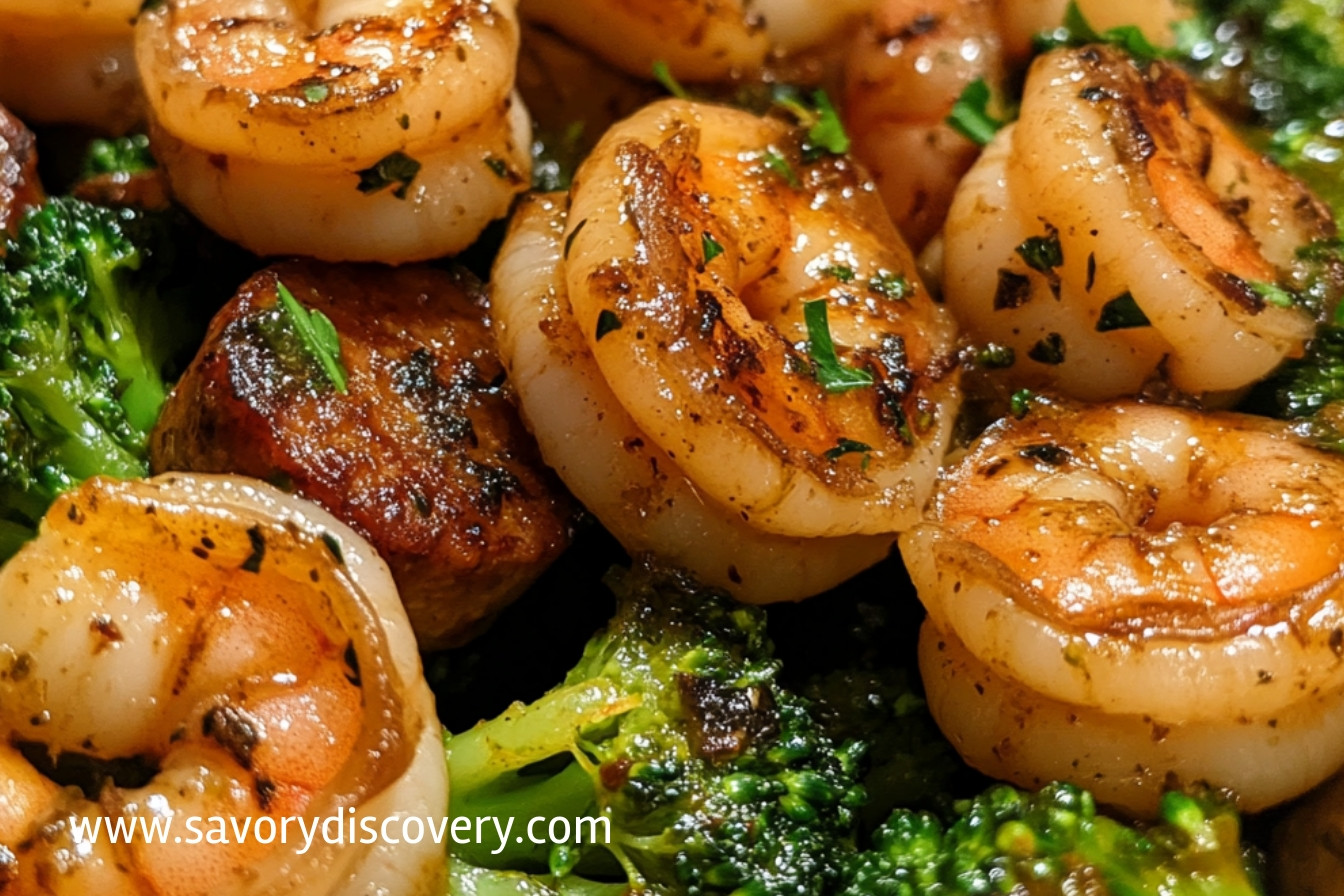 Honey Garlic Shrimp, Sausage, and Broccoli