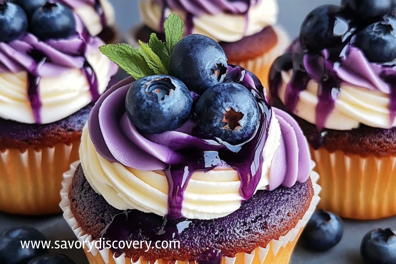 Luxurious Blueberry Cheesecake Cupcakes