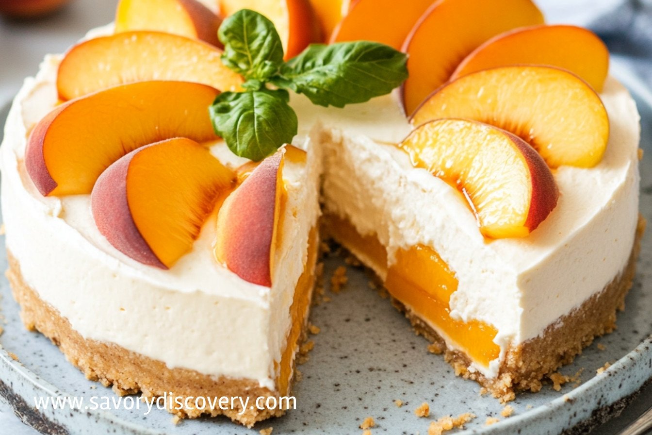 No-Bake Peach Cheesecake