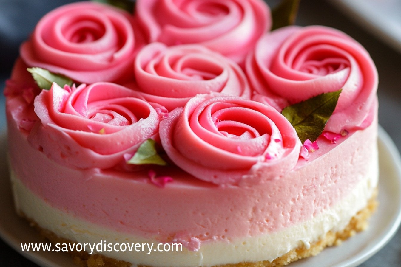 No-Bake Rose Cheesecake