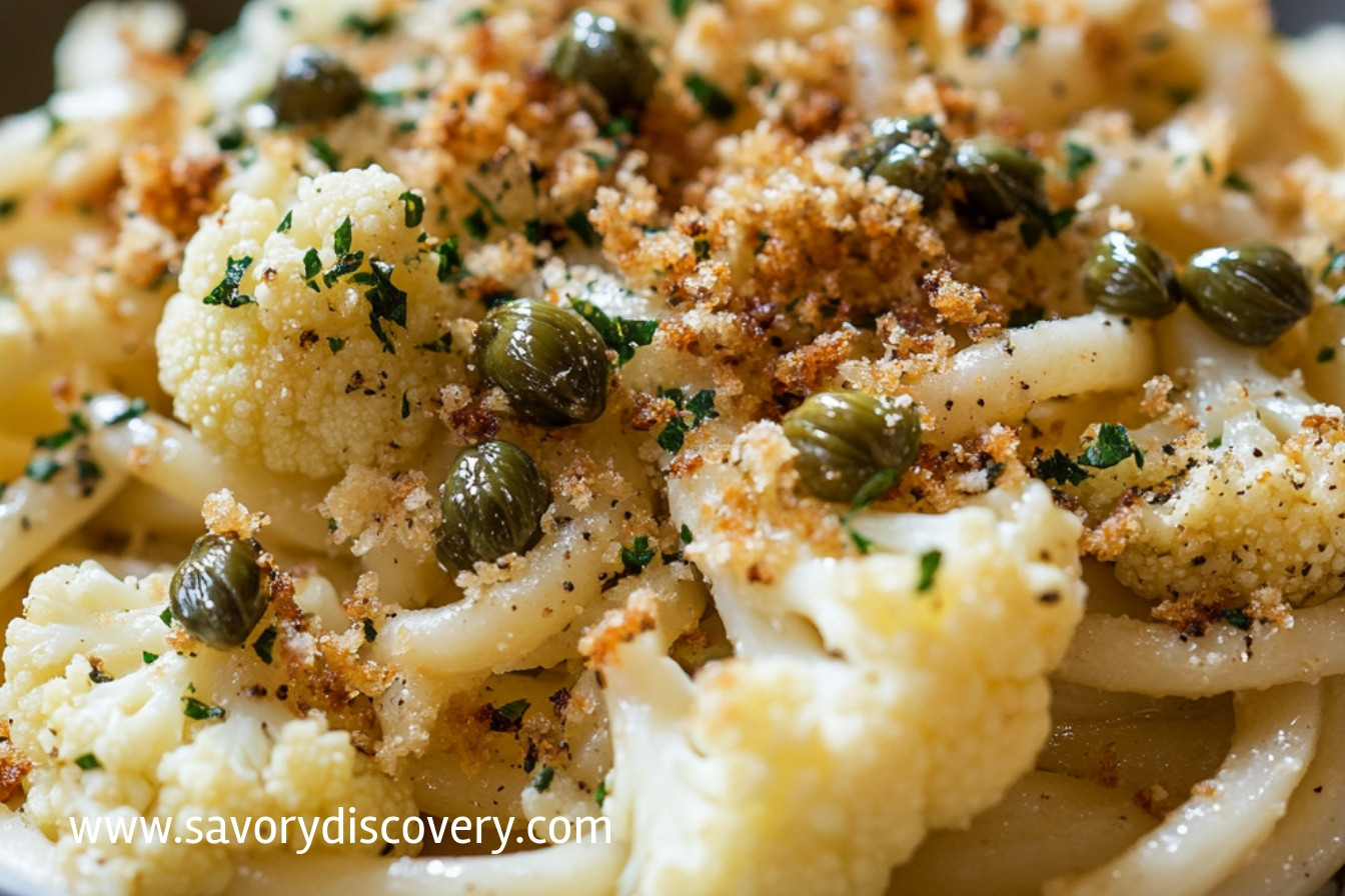 Pasta with Roasted Cauliflower and Crispy Capers