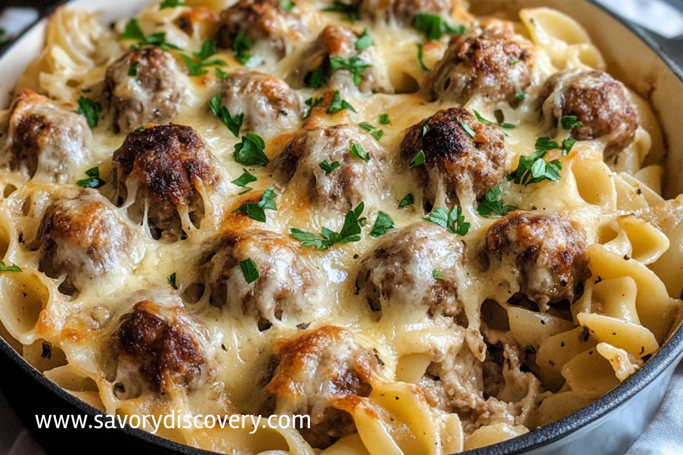 Swedish Meatball Pasta Bake