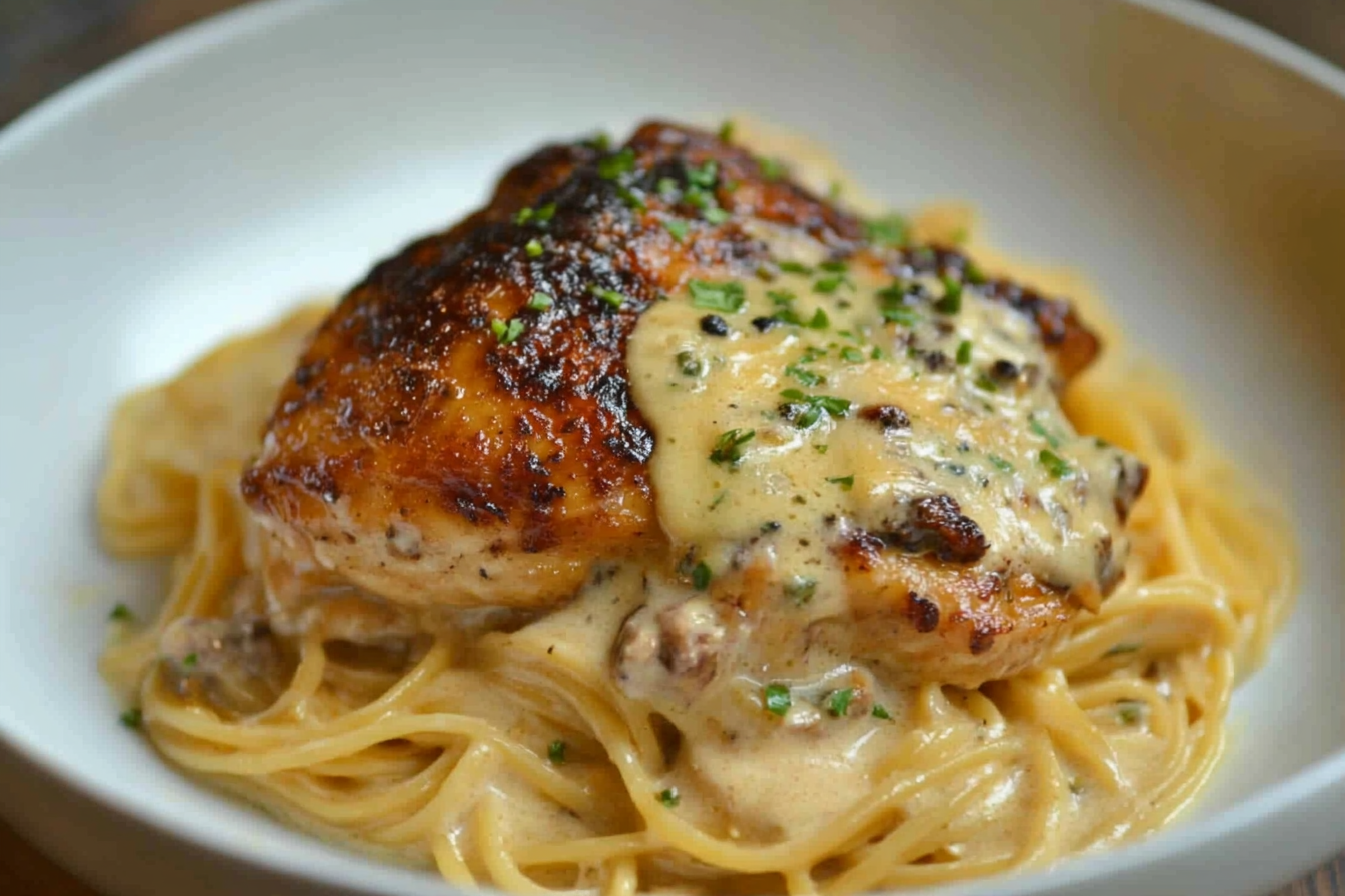 Golden Garlic Butter Chicken Linguine