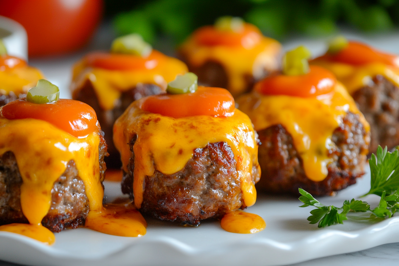 Cheeseburger Meatloaf Bites