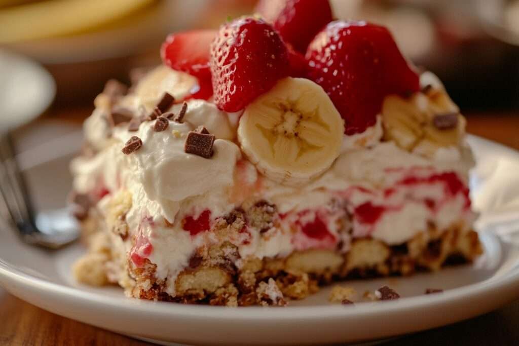 Easy No-Bake Banana Split Cake