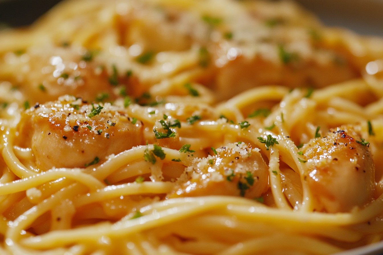 Golden Garlic Butter Chicken Linguine