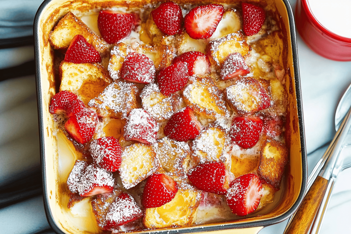 Baked Strawberries and Cream French Toast Recipe
