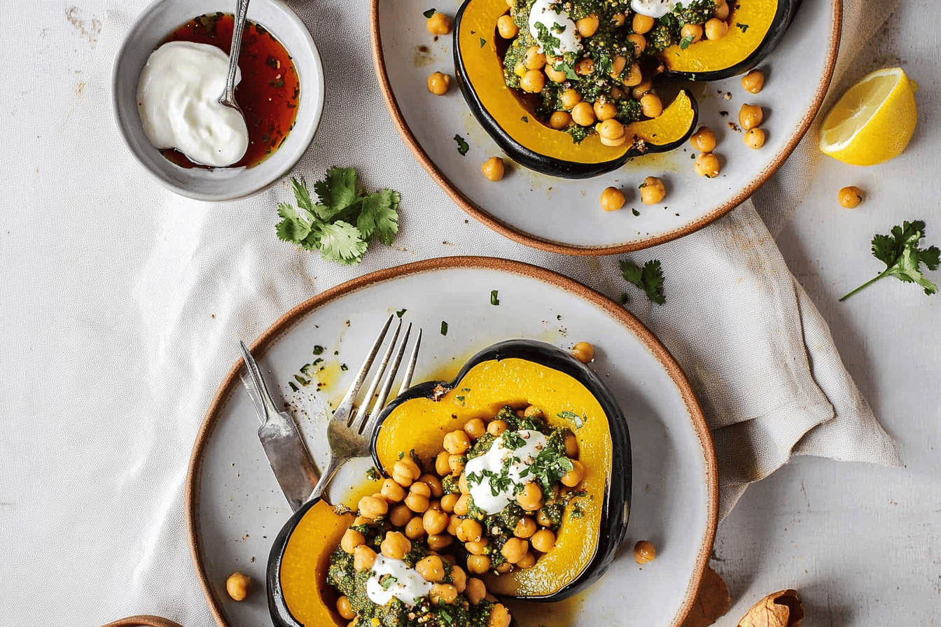 Chickpeas and Acorn Squash with Chimichurri