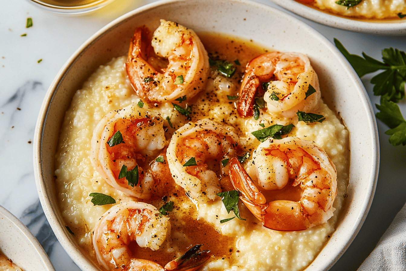 Garlic Butter Shrimp with Creamy Grits