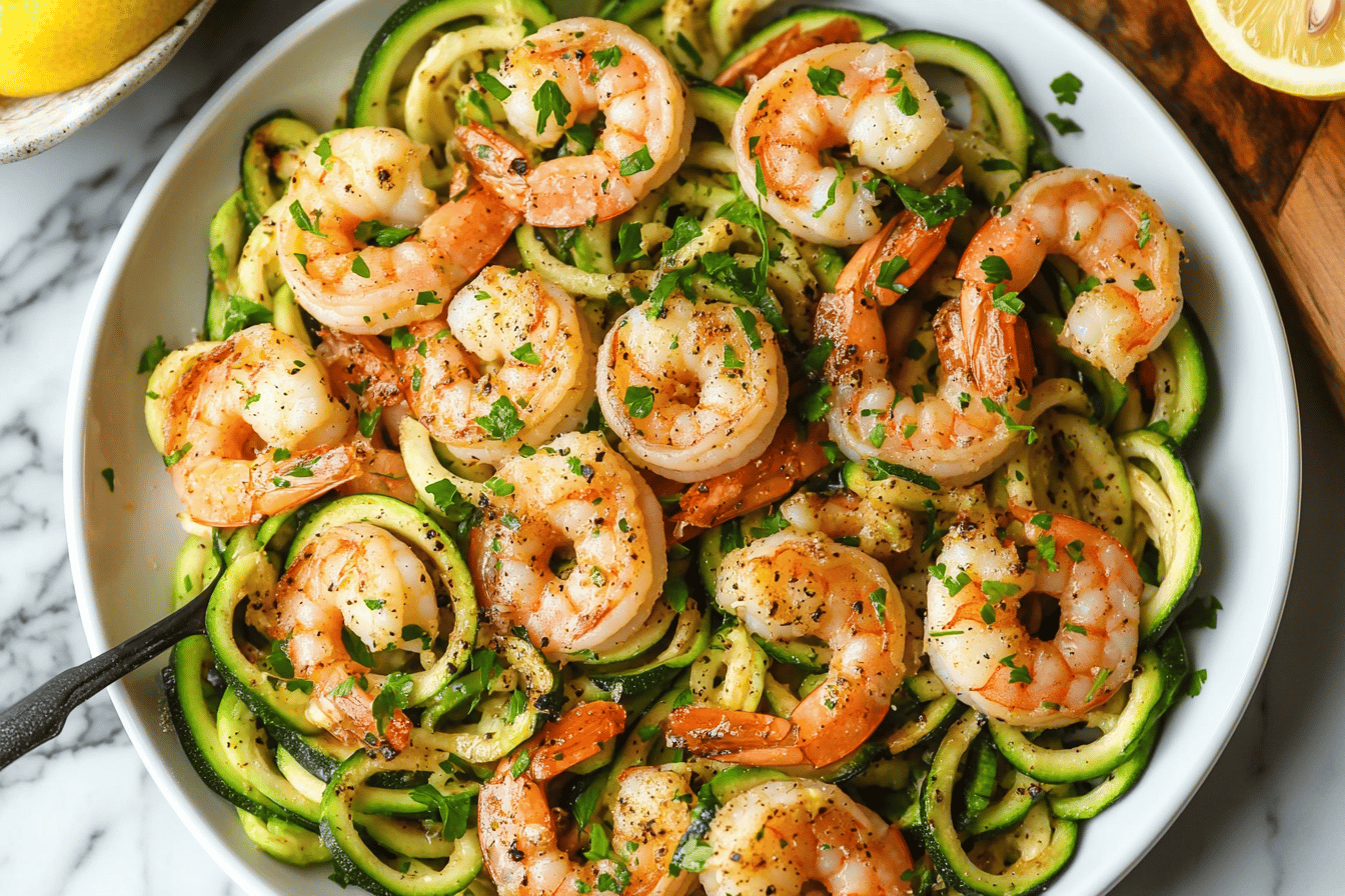 Garlic Butter Shrimp with Zucchini Noodles