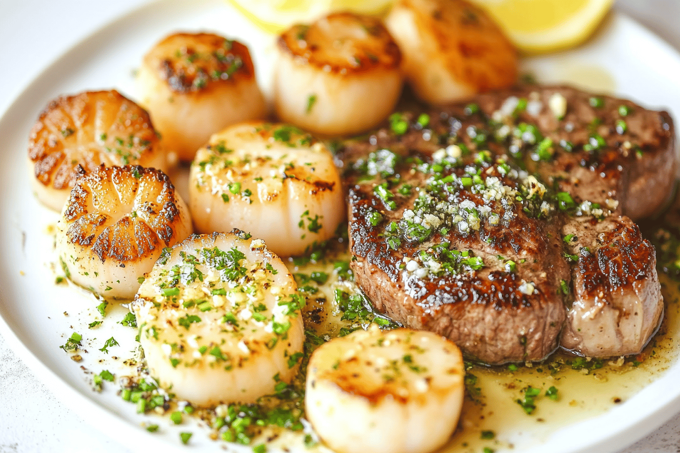 Garlic Butter Steak and Scallops Recipe