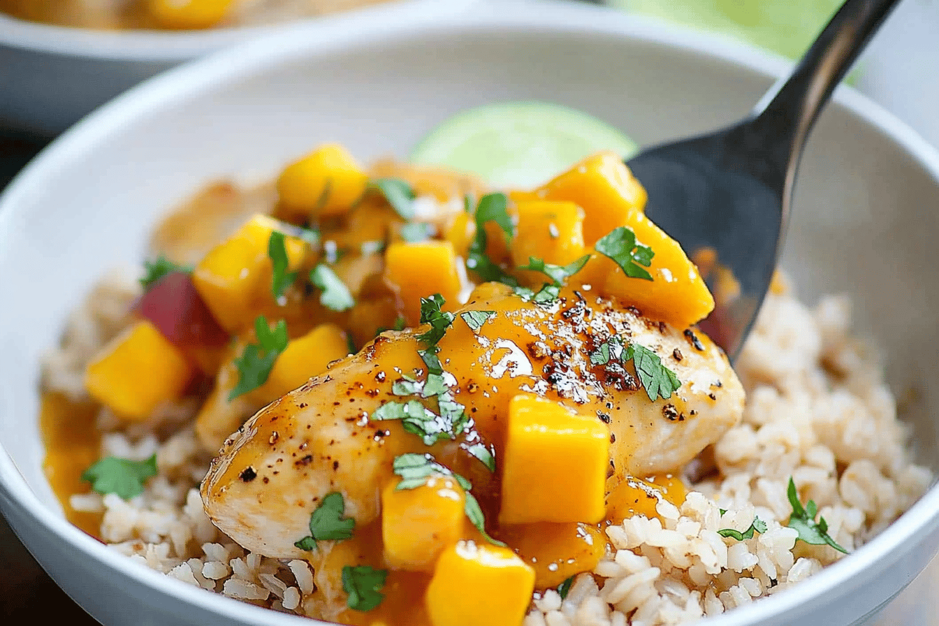 Mango Chicken with Creamy Coconut Rice Recipe