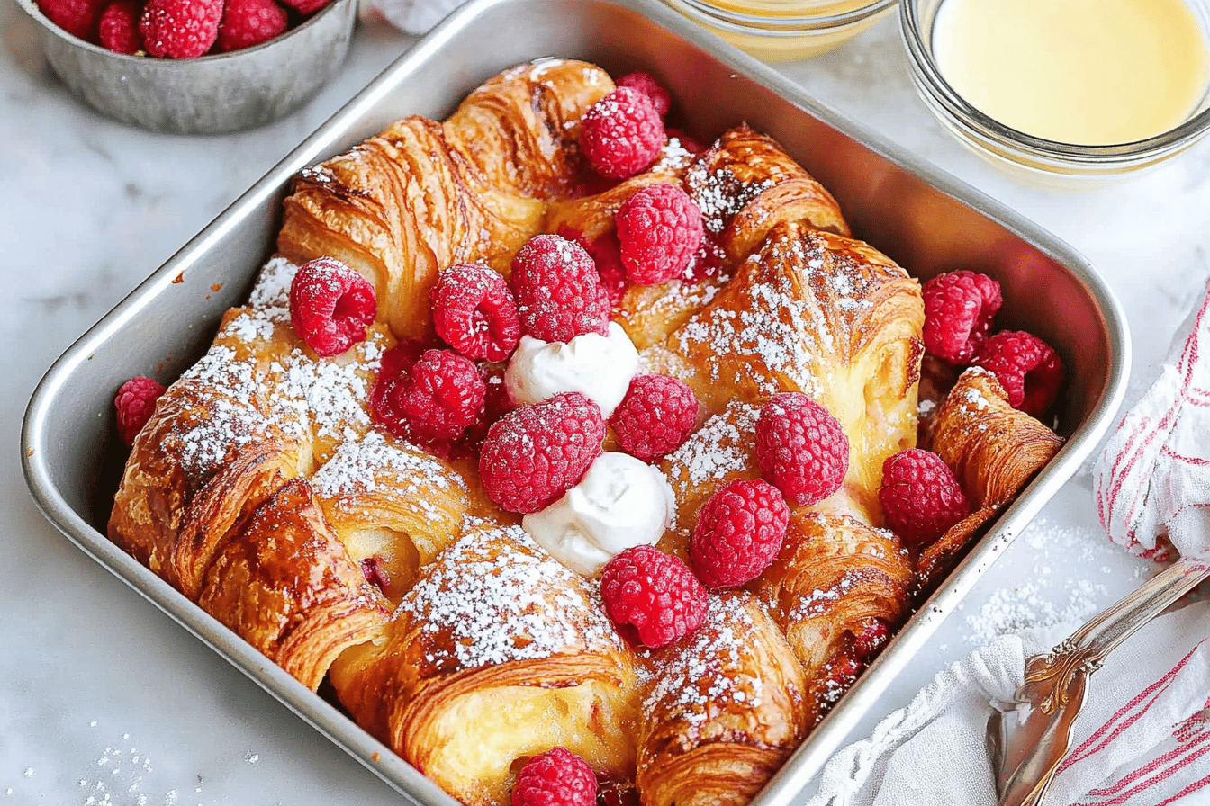 Raspberry Croissant French Toast Bake Recipe