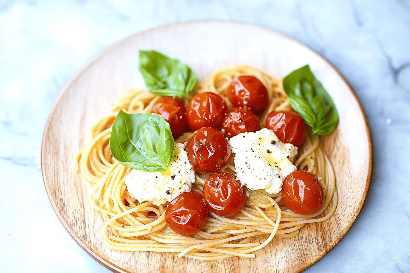 Summer Spaghetti with Tomatoes and Burrata Recipe