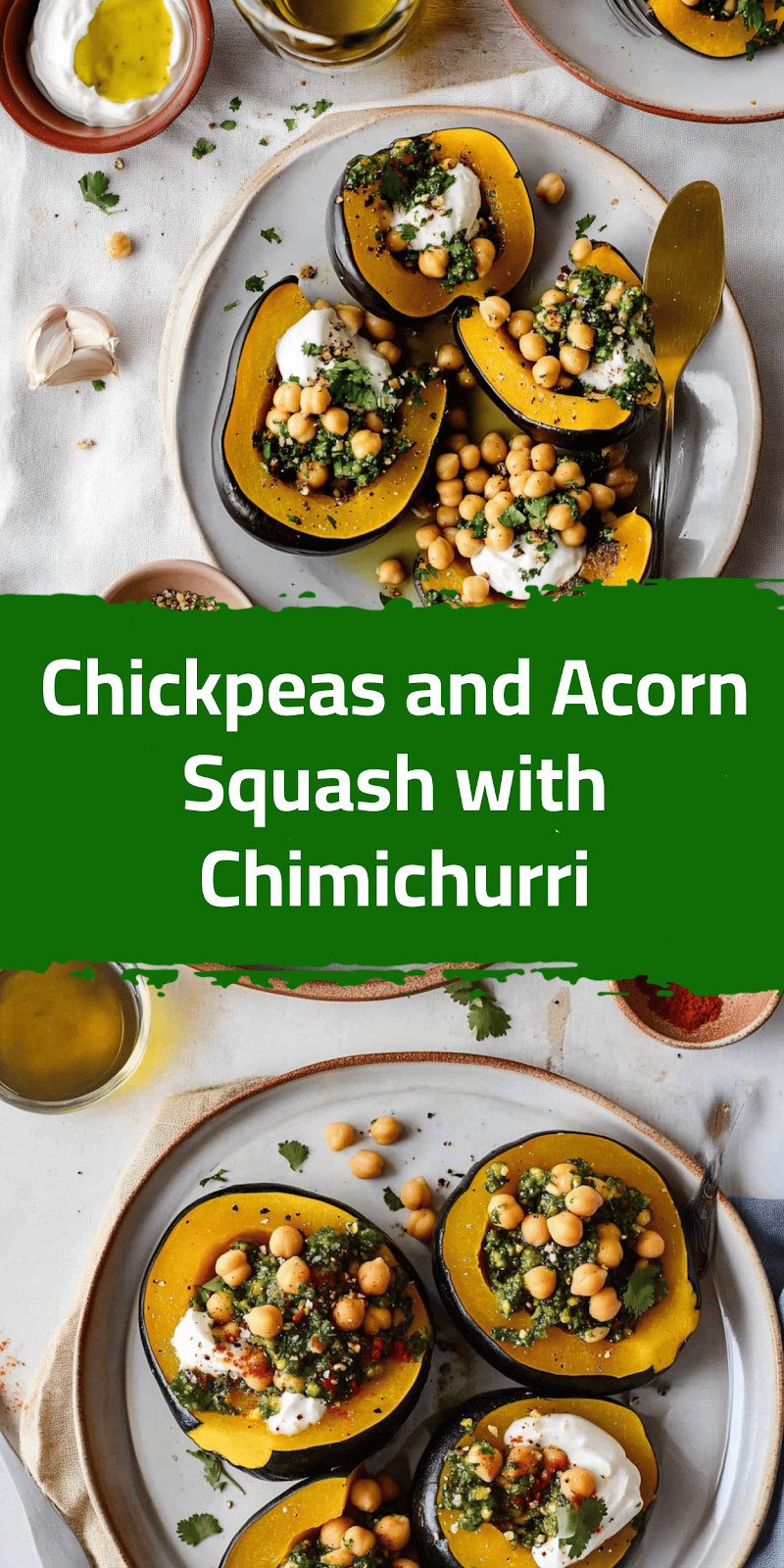 Chickpeas and Acorn Squash with Chimichurri