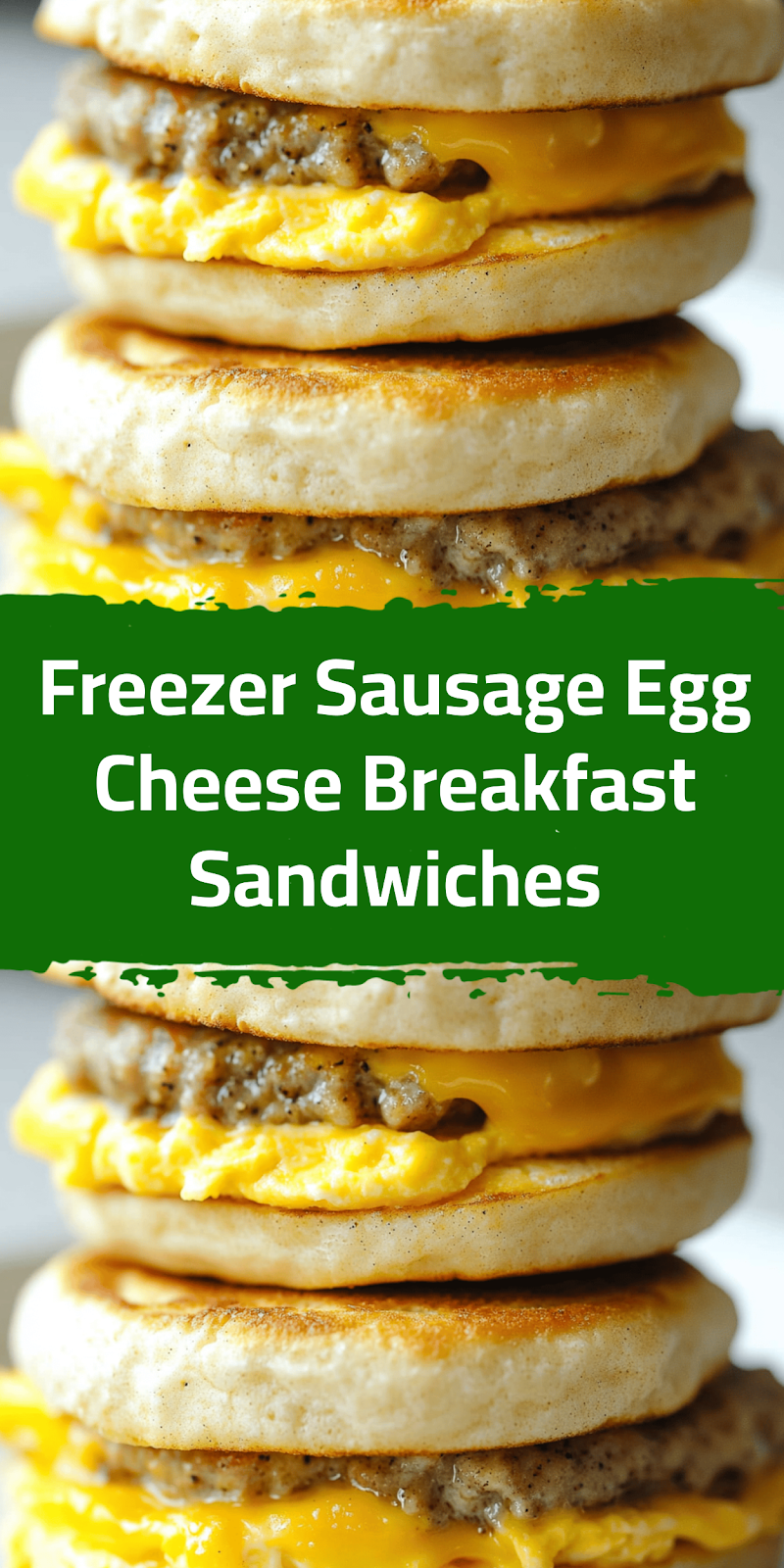 Freezer Sausage Egg Cheese Breakfast Sandwiches