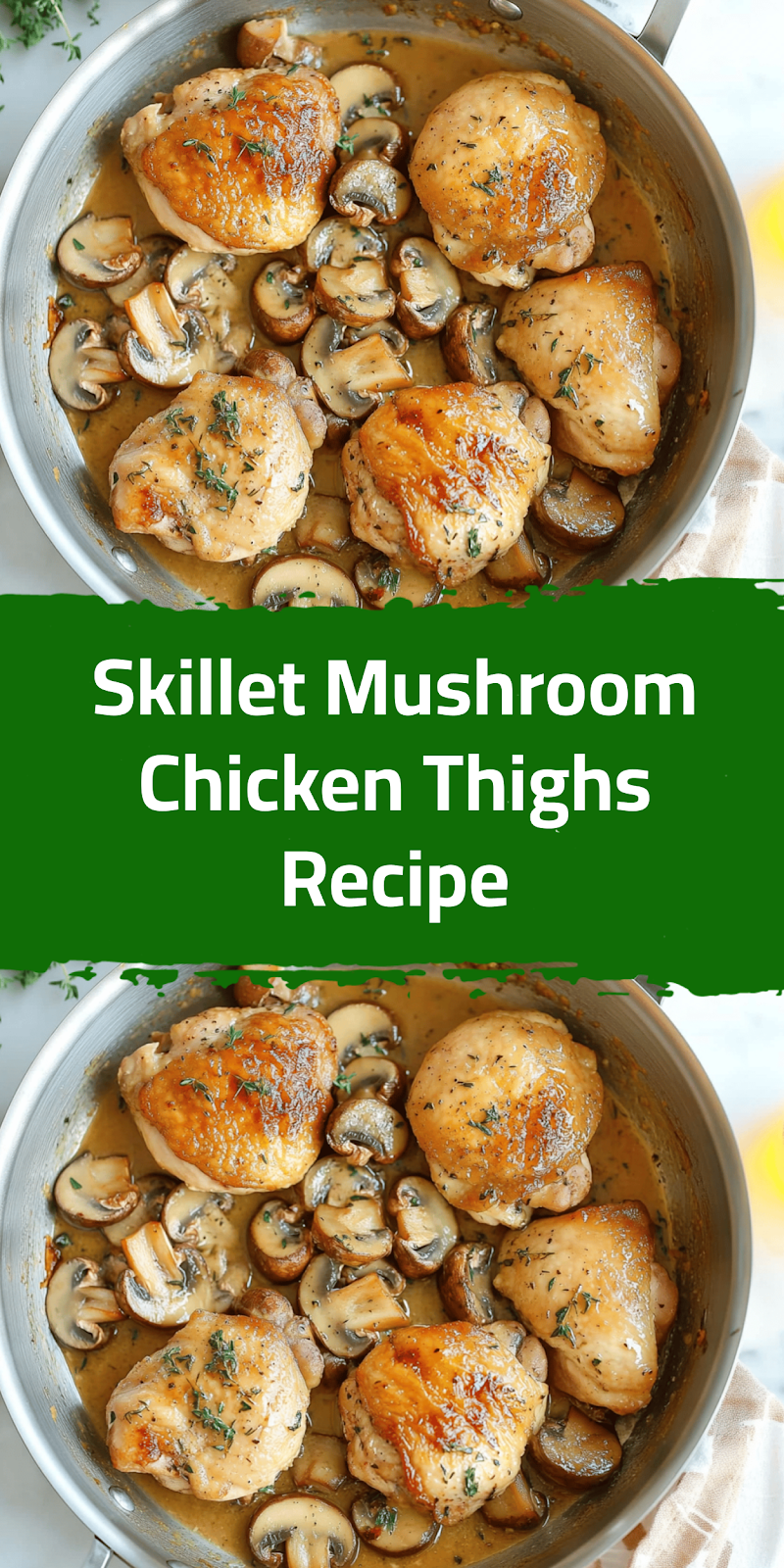 Skillet Mushroom Chicken Thighs Recipe