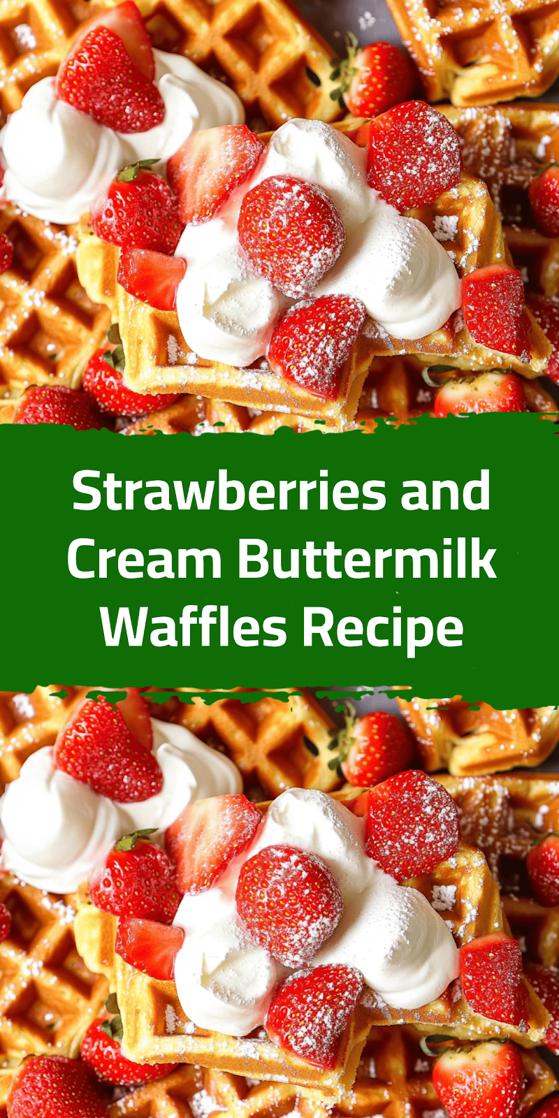 Strawberries and Cream Buttermilk Waffles Recipe