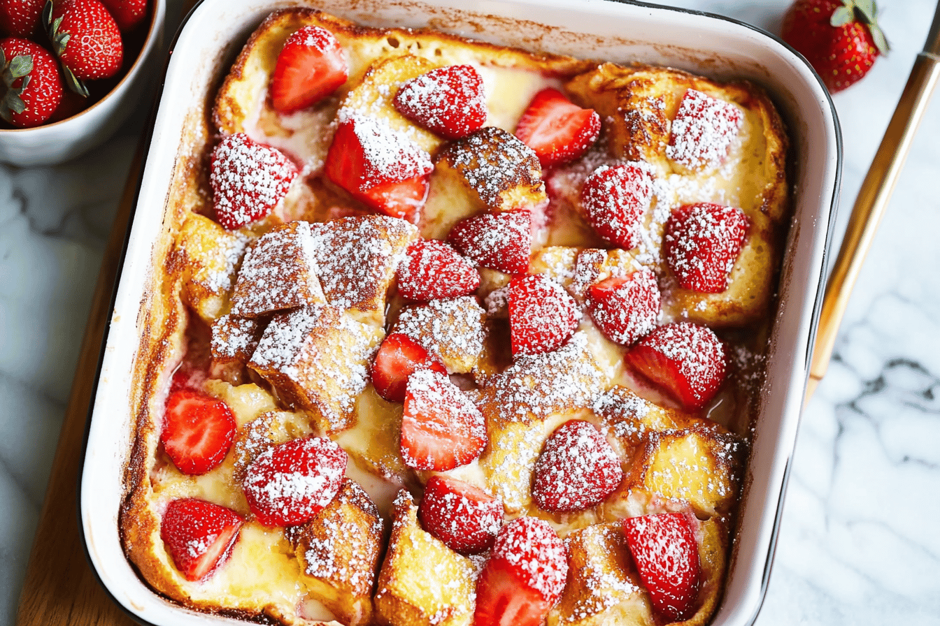 Baked Strawberries and Cream French Toast Recipe