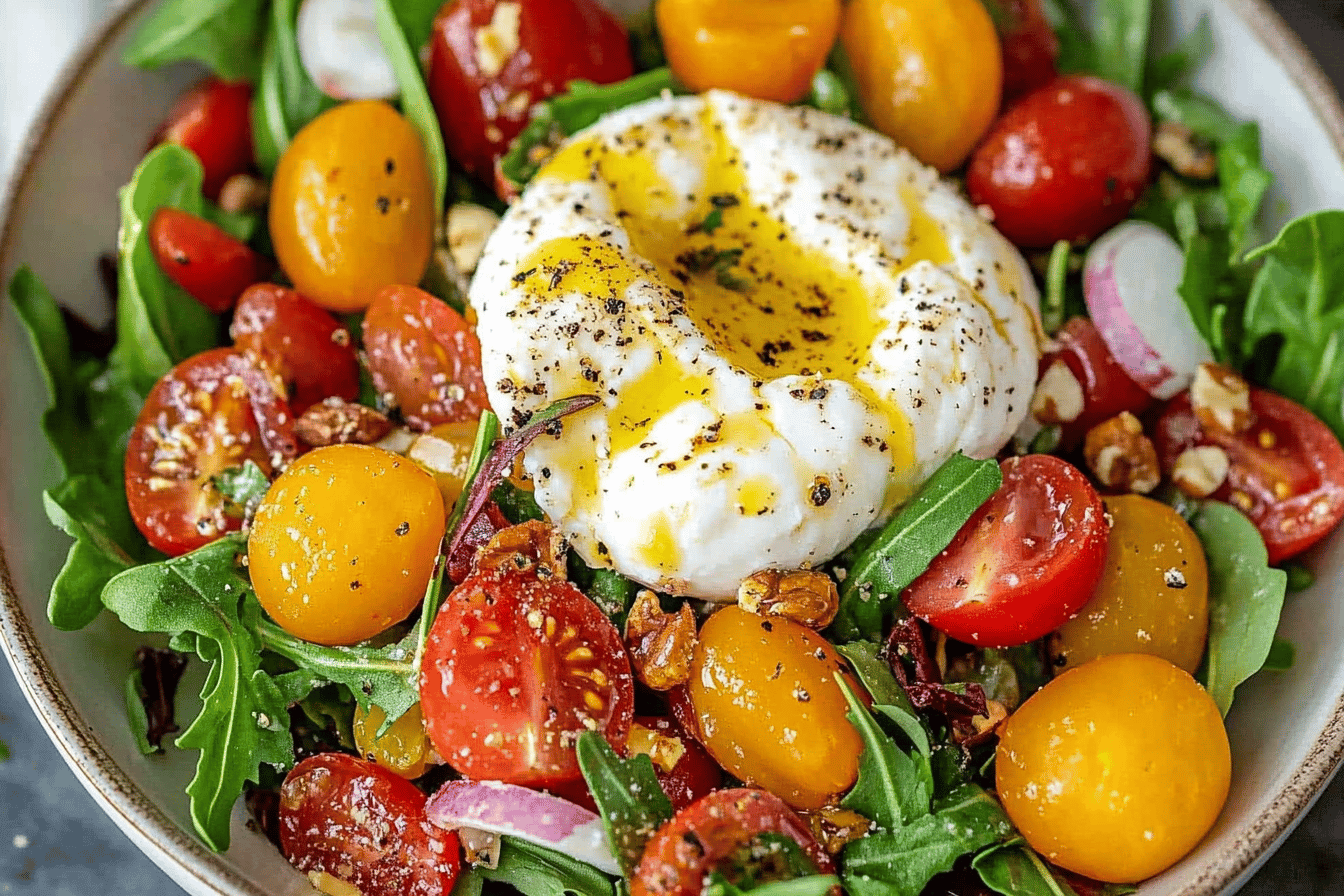 Burrata Salad Recipe with Fresh Ingredients and Flavors
