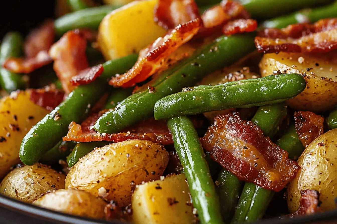 Country Ranch Green Beans Potatoes and Bacon Recipe