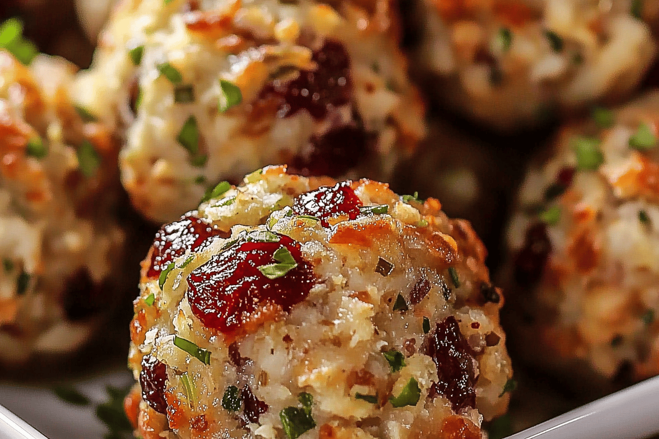 Cranberry Turkey Stuffing Balls Recipe