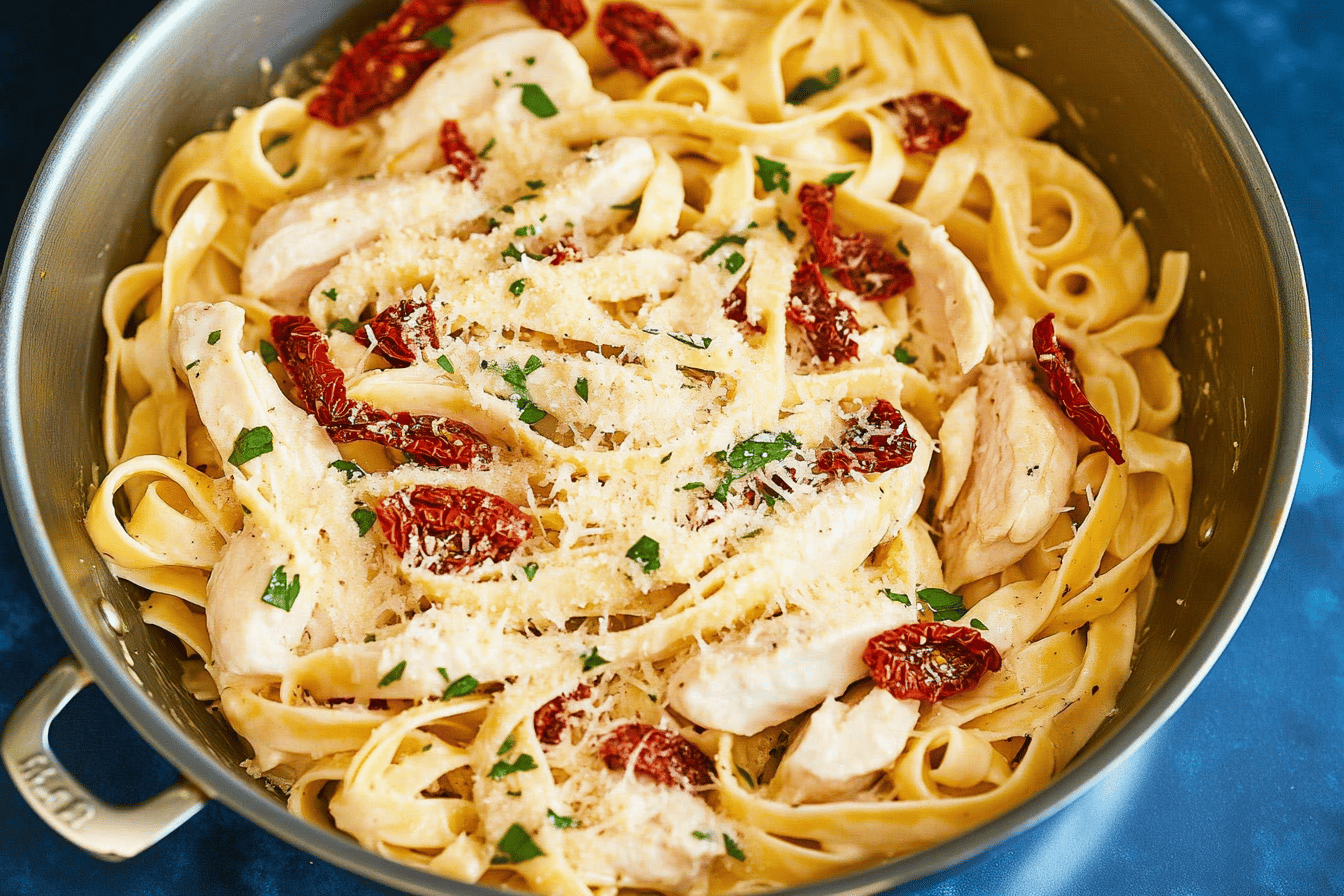 Sun-Dried Tomato Fettuccine Alfredo Recipe