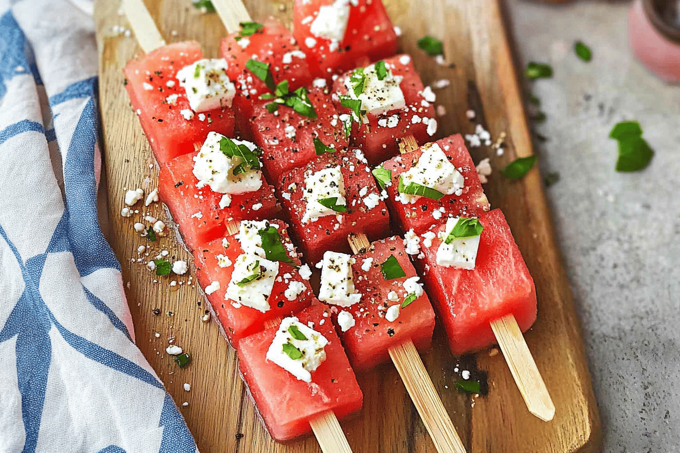 Watermelon Feta Skewers Recipe