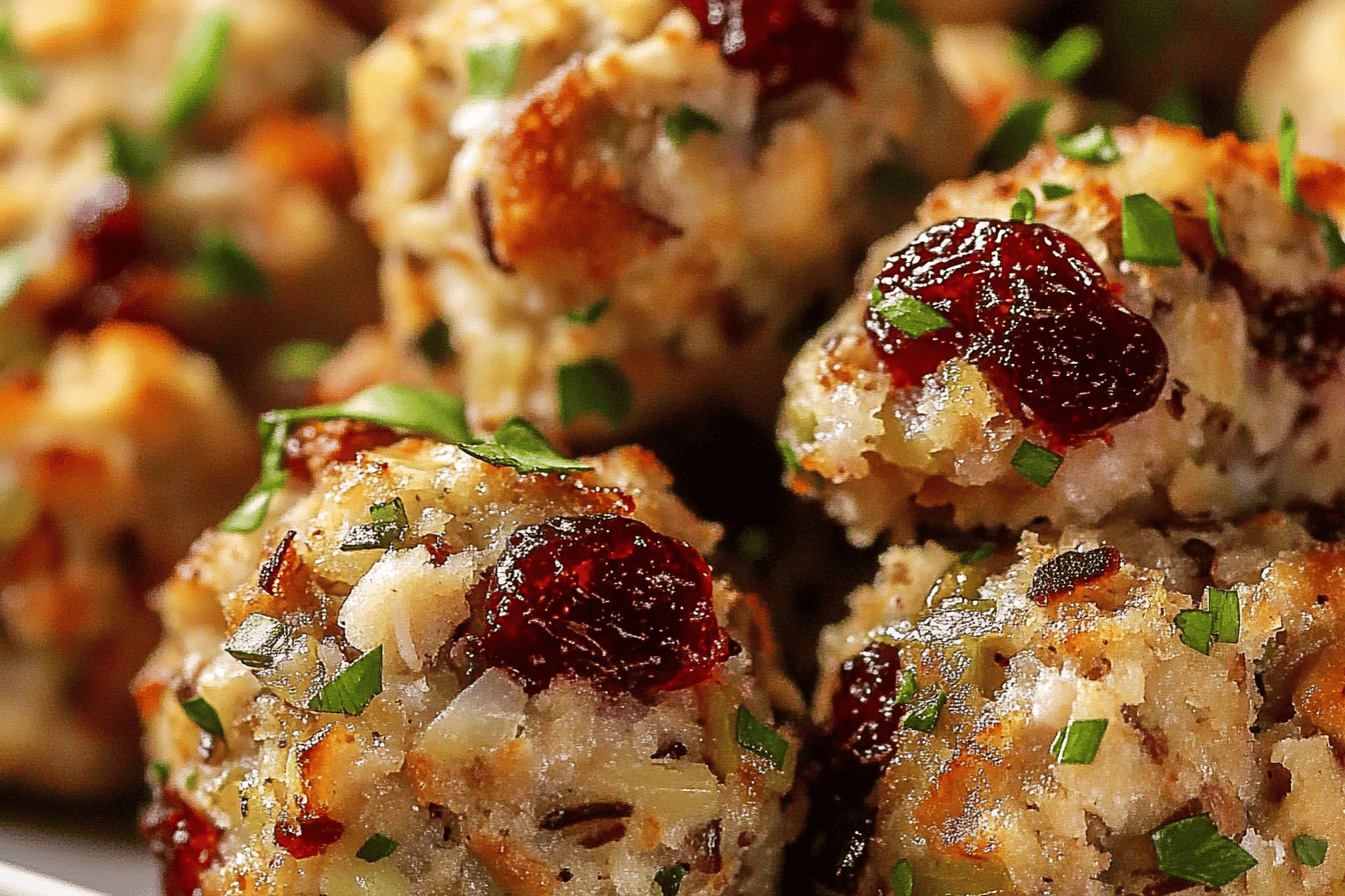 Cranberry Turkey Stuffing Balls Recipe