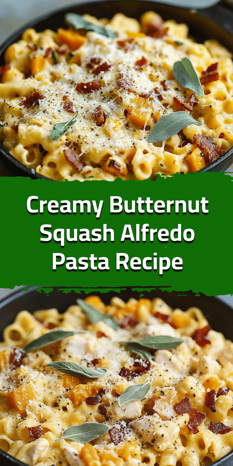 Creamy Butternut Squash Alfredo Pasta Recipe