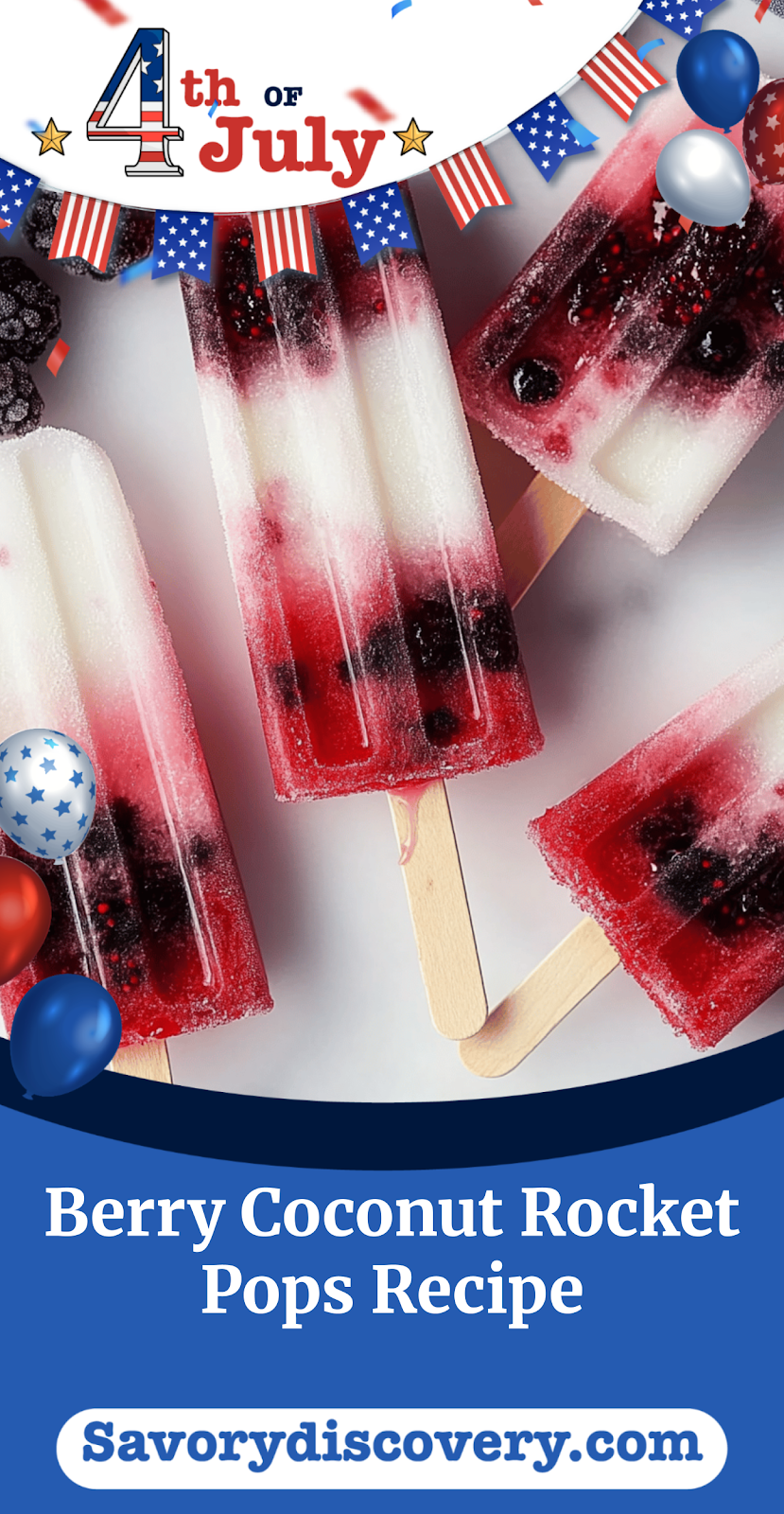 Berry Coconut Rocket Pops Recipe