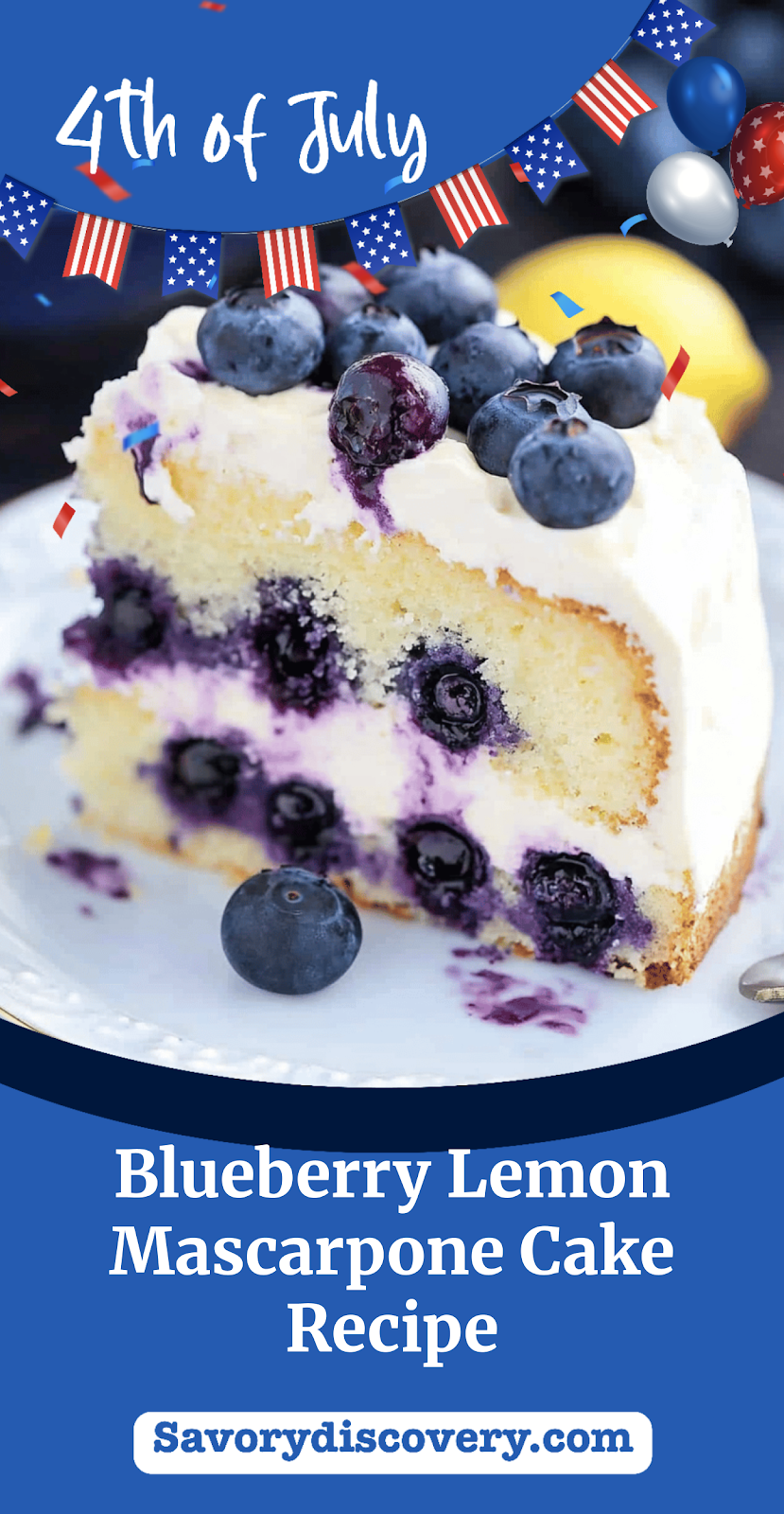 Blueberry Lemon Mascarpone Cake Recipe