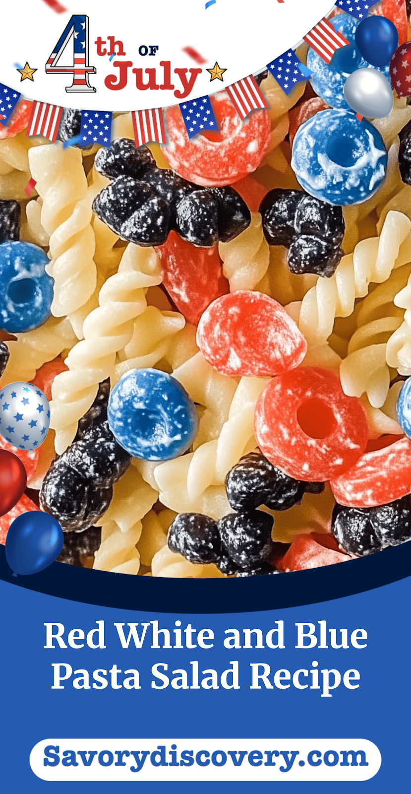 Red White and Blue Pasta Salad Recipe